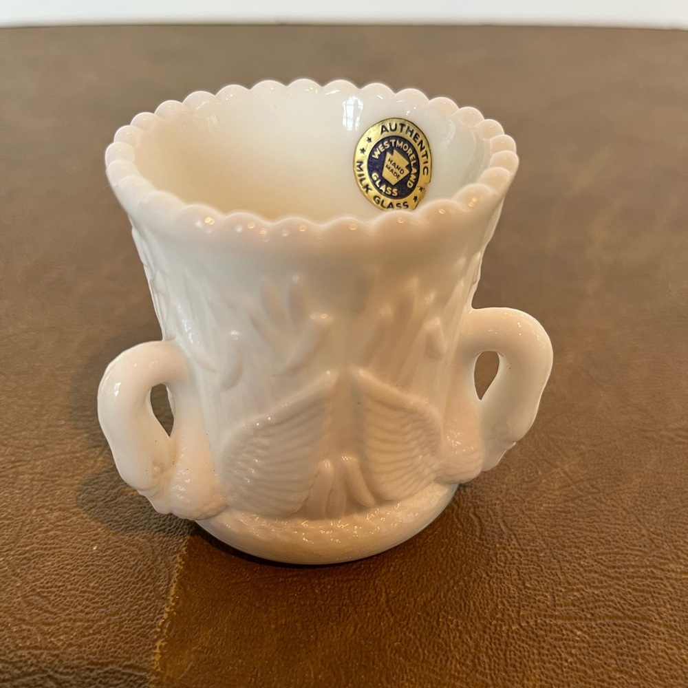 Vintage Westmoreland Milk Glass Swan Toothpick Holder - Picture 2 of 8
